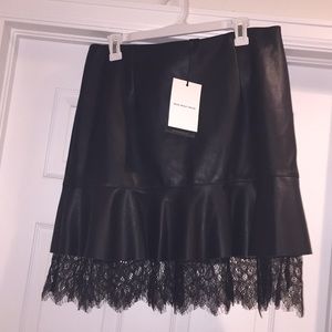 Black Leather-look Mini Skirt